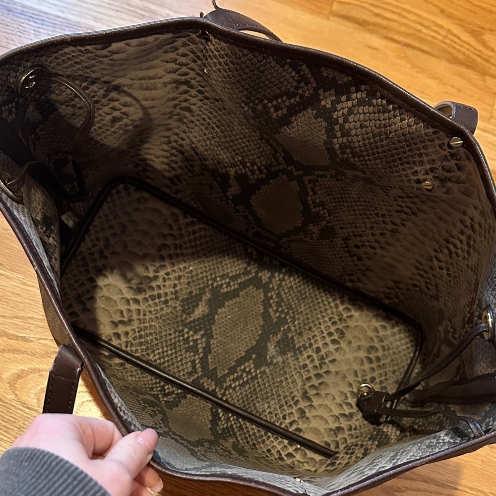 Michael Kors Dark Brown Signature Tote with Pouch - Picture 2 of 6